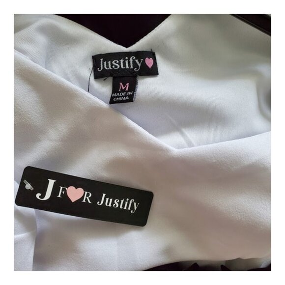 J for Justify Sleeveless Black & White Tie Waist Cargo Jumpsuit Size M - Picture 3 of 16